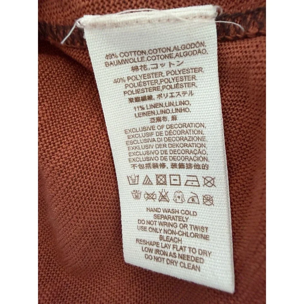 Free People Sz XS Orange Cedar Sundance Kid Embroidered Henley Shirt Boho